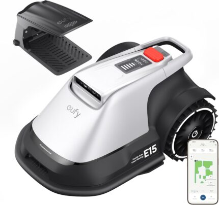 eufy E15 Mähroboter ohne Begrenzungskabel, Garten bis 800m², Keine Signalausfälle, Kein RTK, TrueVision Technologie, Smart-Navigation, Präzisionsrandschnitt, Hindernisvermeidung, App-Steuerung