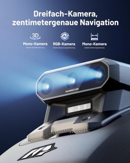 MAMMOTION YUKA mini 2 500 Mähroboter ohne Begrenzungskabel, Empf. 500 m², Kein RTK, Kein Signalabbruch, KI TrueVision-Navigation, Auto-Mehrzonen-Kartierung, DropMow, RWD für 45% Steigung, 4.5Ah-Akku