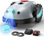 V100 Mähroboter ohne Begrenzungskabel, mit Vision Navigation, 150 Hinderniserkennung, Rasenroboter bis zu 150 m², Akku Rasenmäher Roboter mit Magnetstreifen, Ersatzklingen