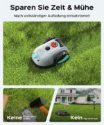 V100 Mähroboter ohne Begrenzungskabel, mit Vision Navigation, 150 Hinderniserkennung, Rasenroboter bis zu 150 m², Akku Rasenmäher Roboter mit Magnetstreifen, Ersatzklingen